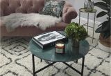 Marble Living Room Tables Pink sofa Berber Rug and Marble Coffee Table with Plants