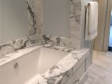 Marble Surround for Bathtub Undermount Tub with Marble Deck Surround and Paneled Wall
