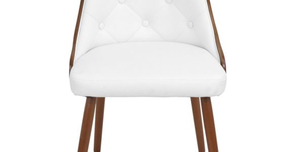 Marquee Mid Century Modern White Accent Chair Gianna Mid Century Modern Dining Accent Chair In Walnut