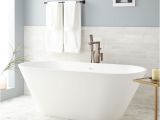 Matte White Freestanding Bathtub 68" oria Resin Freestanding Tub Matte Finish Bathroom