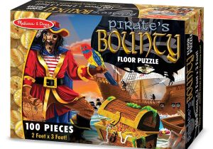 Melissa and Doug Floor Puzzles 100 Piece Amazon Com Melissa Doug Pirate S Bounty Jumbo Jigsaw Floor Puzzle