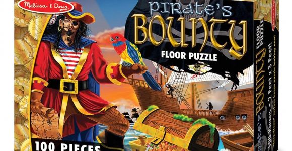 Melissa and Doug Floor Puzzles 100 Piece Amazon Com Melissa Doug Pirate S Bounty Jumbo Jigsaw Floor Puzzle