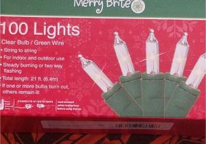 Merry Brite Lights Merry Brite 100 Lights Clear Bulb Green Wire Christmas Lights New