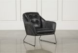 Metal and Leather Accent Chair Otb Ebony Leather & Metal Accent Chair Living Spaces