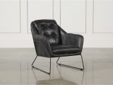 Metal and Leather Accent Chair Otb Ebony Leather & Metal Accent Chair Living Spaces