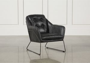Metal and Leather Accent Chair Otb Ebony Leather & Metal Accent Chair Living Spaces