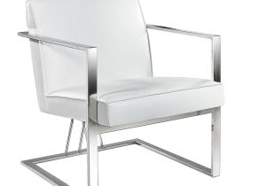 Metal and Leather Accent Chair Shop Elias White Faux Leather Metal Accent Chair Free