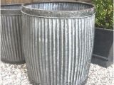 Metal Outdoor Bathtub Vintage Style Round Galvanised Metal Garden Planter