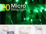 Micro Led Lights Battery Powered Amazon Com 20 Micro Led Green String Lights with Timer Function St