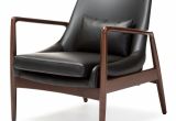 Mid Century Modern Leather Accent Chair Baxton Studio Carter Lounge Chair