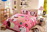 Minnie Mouse Bed Sheets Full Size Disney Minnie Girls 100 Cotton Bedding Set Queen Single Size Duvet