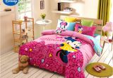 Minnie Mouse Bedroom Set Full Size Disney Minnie Girls 100 Cotton Bedding Set Queen Single Size Duvet