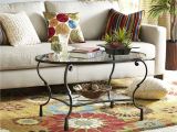 Mirrored Side Table Living Room Chasca Glass top Brown Oval Coffee Table Coffee Tables