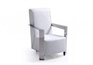 Modena Modern White Leather Accent Chair Modrest Niro Modern White Bonded Leather Accent Chair