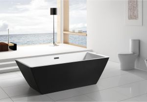 Modern Black Bathtubs Modern Black Acrylic Freestanding 71" Square Bathroom