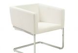 Modern Round White Accent Chair Eurostyle Ari Faux Leather Lounge Arm Chair In White