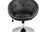 Modern Round White Accent Chair Living Room Accent Chair Leather Round Back Modern
