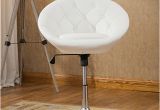 Modern Round White Accent Chair Roundhill Furniture Noas Contemporary Round Tufted Back