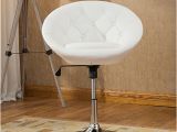 Modern Round White Accent Chair Roundhill Furniture Noas Contemporary Round Tufted Back