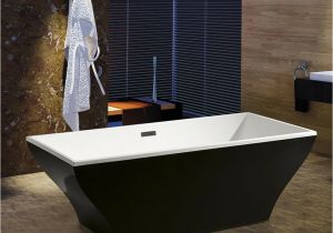 Modern soaking Bathtubs 67" Black Acrylic Modern Rectangle soaking Shower