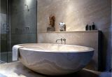 Modern soaking Bathtubs Modern Bathtubs Made Of Wood and Stone