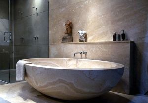 Modern soaking Bathtubs Modern Bathtubs Made Of Wood and Stone