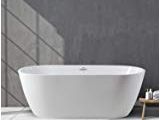 Modern Stand Alone Bathtubs Vanity Art 59 Inch Freestanding Acrylic Bathtub