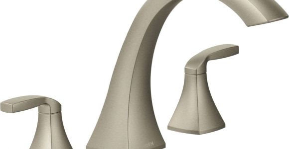 Moen Freestanding Bathtub Faucets Moen T693bn Voss Brushed Nickel Two Handle Roman Tub