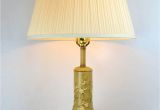 Mustard Yellow Floor Lamp Large Vintage Ceramic Table Lamp with Yellow Flowers by