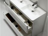 Narrow Bathtubs Canada tona 48" Narrow Gloss White Modern Bathroom Vanity Double