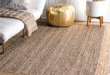 Natural Fiber area Rug 8×10 Nuloom Alexa Eco Natural Fiber Braided Reversible Border Jute Grey