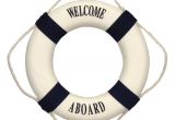 Nautical Lifesaver Decor 14 Welcome Aboard Life Preserver Imperfect Blue or Red
