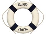 Nautical Lifesaver Decor 14 Welcome Aboard Life Preserver Imperfect Blue or Red