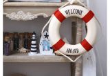 Nautical Lifesaver Decor New Welcome Aboard Foam Nautical Life Lifebuoy Ring Boat Wall