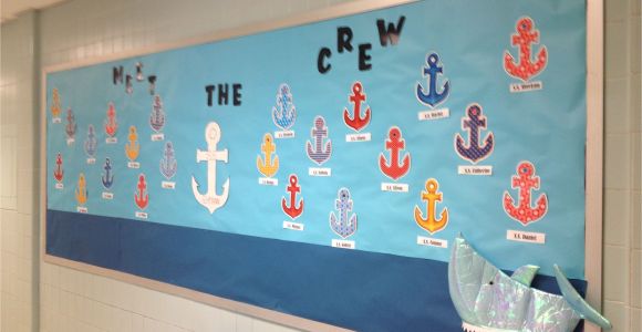 Nautical themed Classroom Decorations Nautical theme Classroom Bulletin Board for September Preschoo