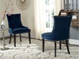 Navy and White Parsons Chair Chair Blue Leather Dining Chair Elegant Safavieh En Vogue Dining