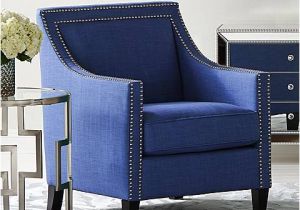 Navy Blue Accent Chair with Arms Flynn Navy Blue Upholstered Armchair 4w442