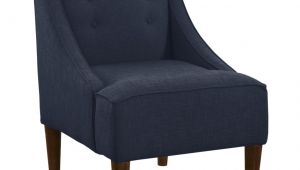 Navy Blue Accent Chair with Arms Modern Accent Chairs with Oak Leg Design Popular Home