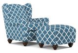 Navy Blue Accent Chair with Ottoman Shop Handy Living Hana Navy Blue Trellis Wingback Chair