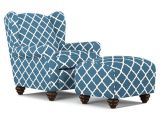 Navy Blue Accent Chair with Ottoman Shop Handy Living Hana Navy Blue Trellis Wingback Chair