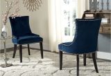 Navy Leather Parsons Chair Chair Blue Leather Dining Chair Elegant Safavieh En Vogue Dining