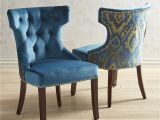 Navy Nailhead Parsons Chair Hourglass Plume Teal Dining Chair with Espresso Wood Pinterest