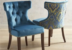 Navy Nailhead Parsons Chair Hourglass Plume Teal Dining Chair with Espresso Wood Pinterest