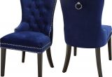 Navy Velvet Parsons Chair Meridian Furniture Nikki Dining Chair In Tufted Navy Blue Velvet W