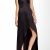 Nordstrom Rack evening Gowns Catherine Malandrino Black Label Lace Contrast Hi Lo Silk Dress