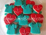 Nurse Retirement Decoration Ideas Janis Bakes Medical Scrubs and Ekg Heart Cookies for A Nurse