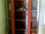 Oak Curio Cabinets for Sale Antique Oak Curio Cabinet Flat Glass Door Half Round Sides