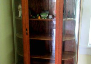 Oak Curio Cabinets for Sale Antique Oak Curio Cabinet Flat Glass Door Half Round Sides