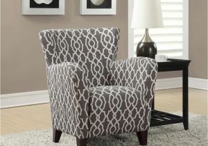 Off White Chair and A Half Europa Brown and White Fabric Club Arm Chair Brown Bell Pattern