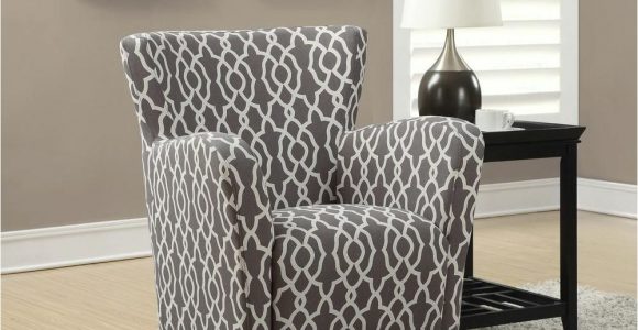 Off White Chair and A Half Europa Brown and White Fabric Club Arm Chair Brown Bell Pattern